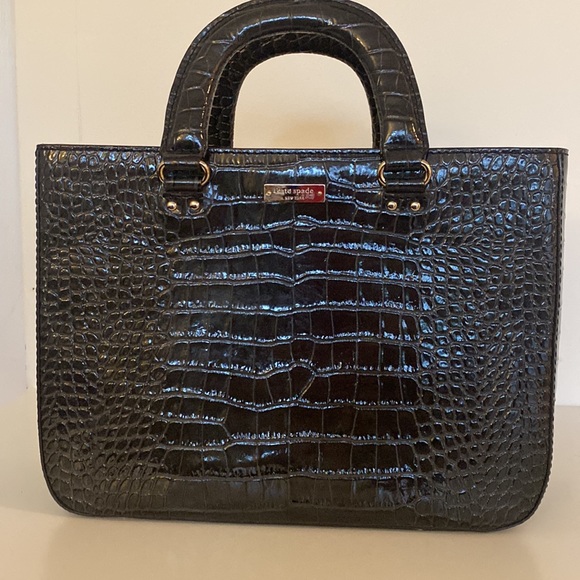 Kate Spade Dark Grey Crocodile Leather Embossed Bag. Comes with dust bag. - Picture 2 of 5